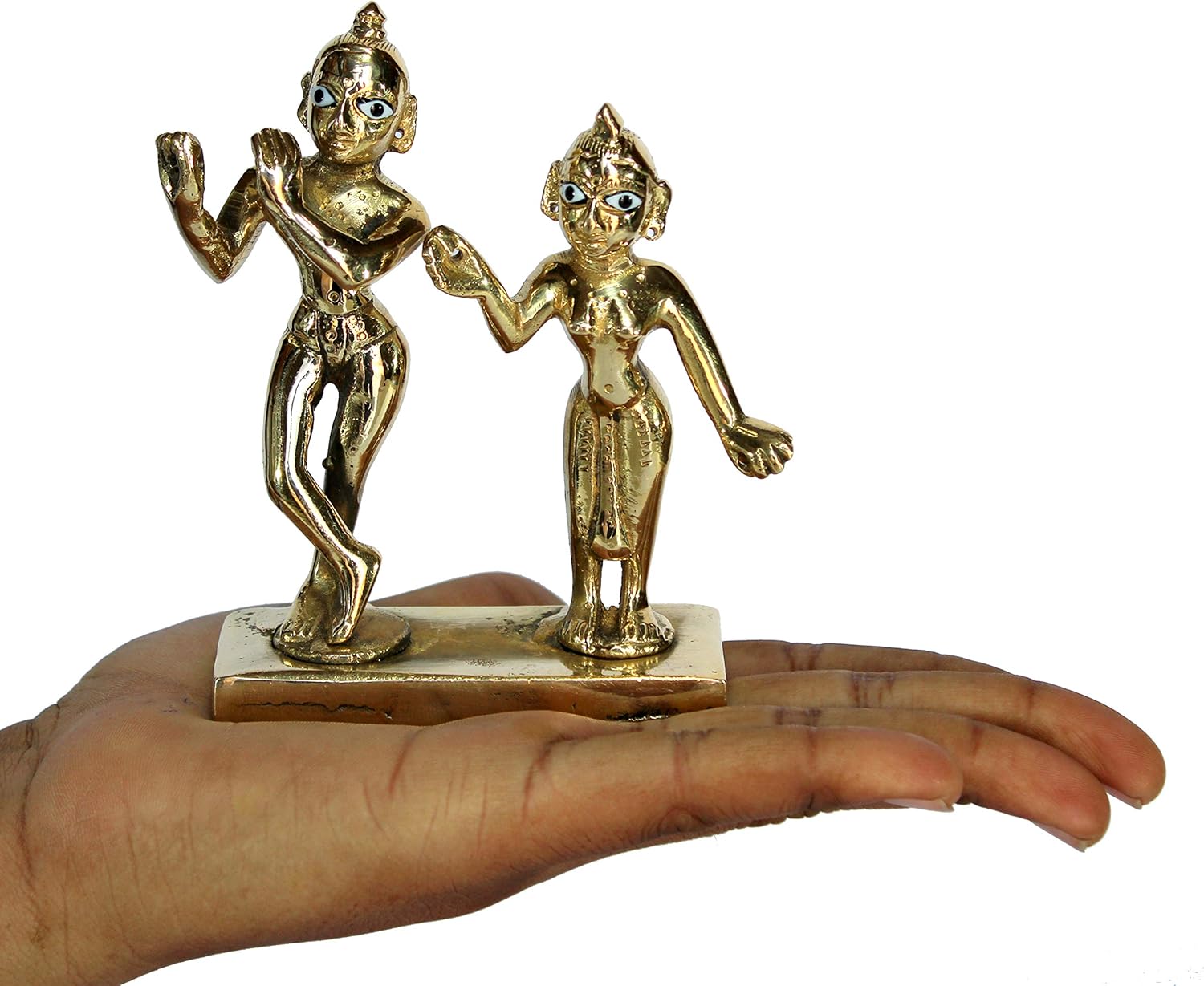 eSplanade - Brass - 4.25" & 5" - Pair of Brass Radha Kishan Krishna Murti Idol Statue Sculpture
