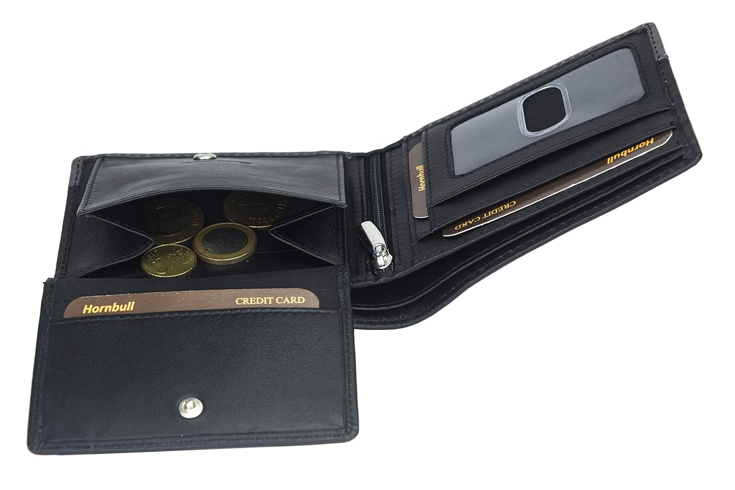 HORNBULL Buttler Black Mens Leather Wallet Ð Leather Wallet for Mens and RFID Blocking Genuine Leather Mens Wallet