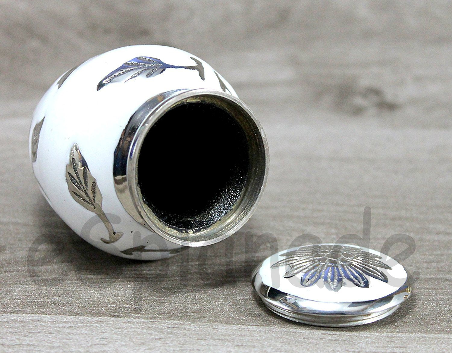 eSplanade Metal Mini Cremation Urn Keepsake Memorial Jar Pot Container | Small Urn for Funeral Ashes Burial | Engraved Metal Keepsake | Navy Blue, Grey, Purple, White  - 3" Inches