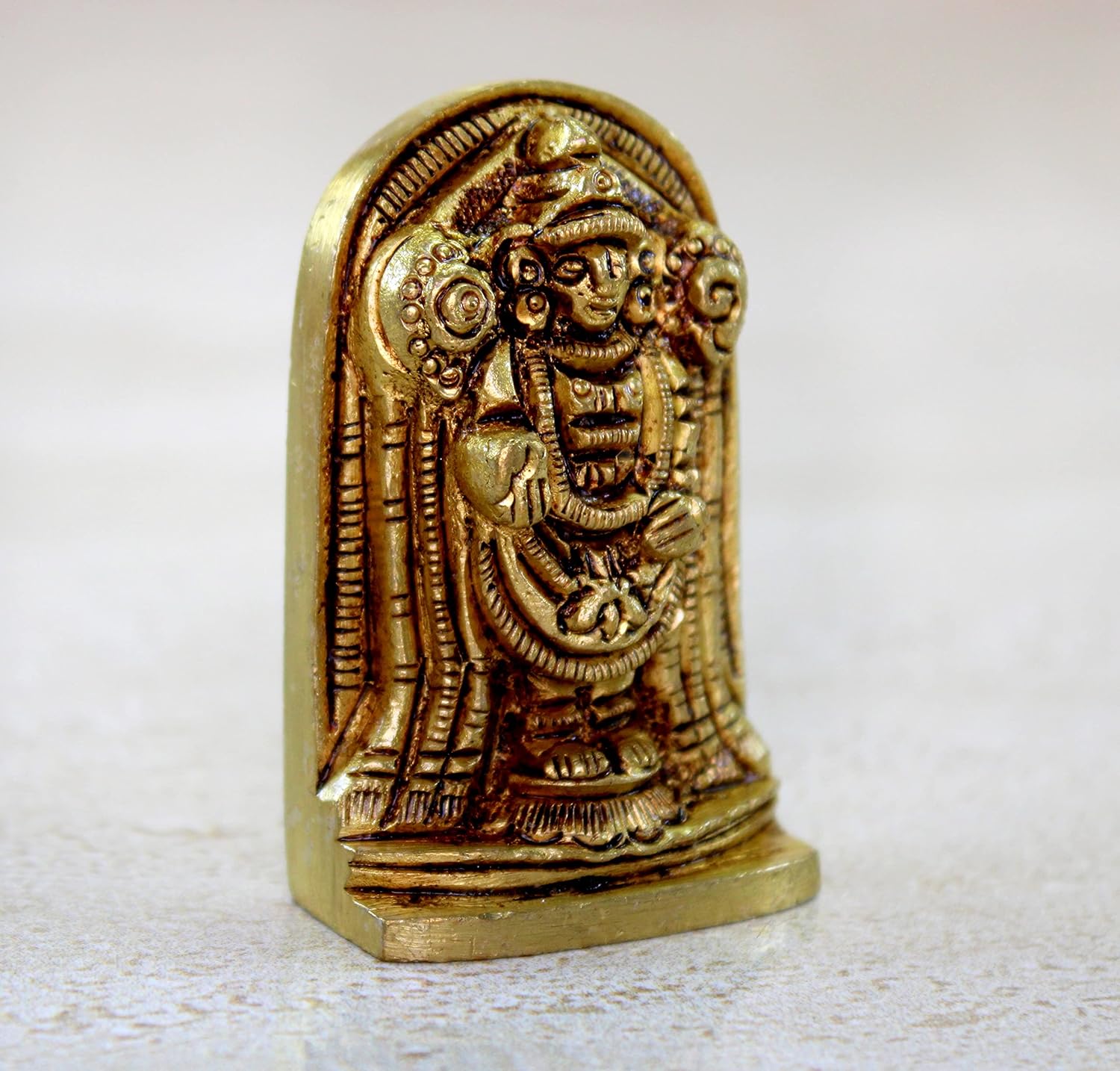 eSplanade Brass Balaji Venkatesh Tirupati Murti Idol Statue Sculpture | Pooja Idols | Tirupathi Balaji | Home Decor | Brass Statue - 2" Inches