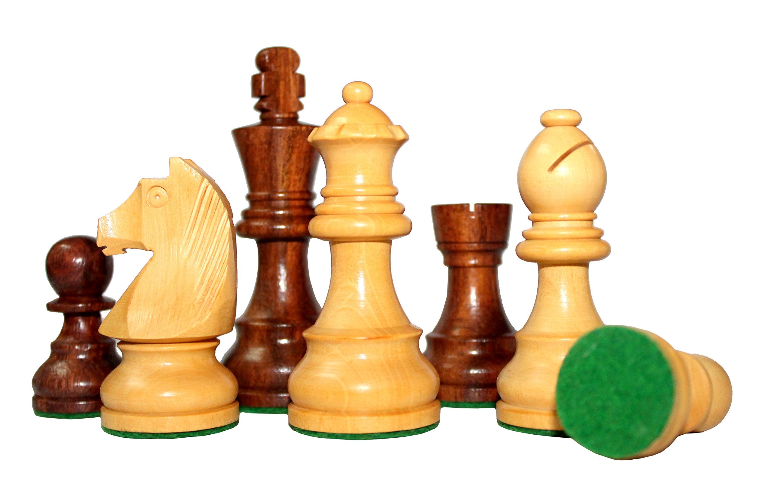 StonKraft 16"(Wood) Non-Folding Professional Tournament Collectible Rosewood Chess Game Board Set + Wood Crafted Pieces