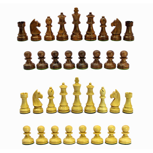 StonKraft - Wooden Chess Pieces Pawn with extra queens Chessmen Figurine Pieces Coins (3.75