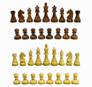 StonKraft - Wooden Chess Pieces Pawn with extra queens Chessmen Figurine Pieces Coins (3.75" King Height)