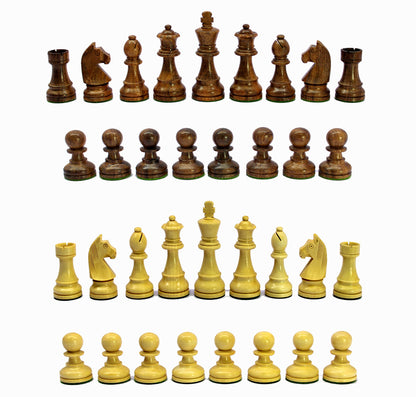 StonKraft - Wooden Chess Pieces Pawn with extra queens Chessmen Figurine Pieces Coins (3.75" King Height)