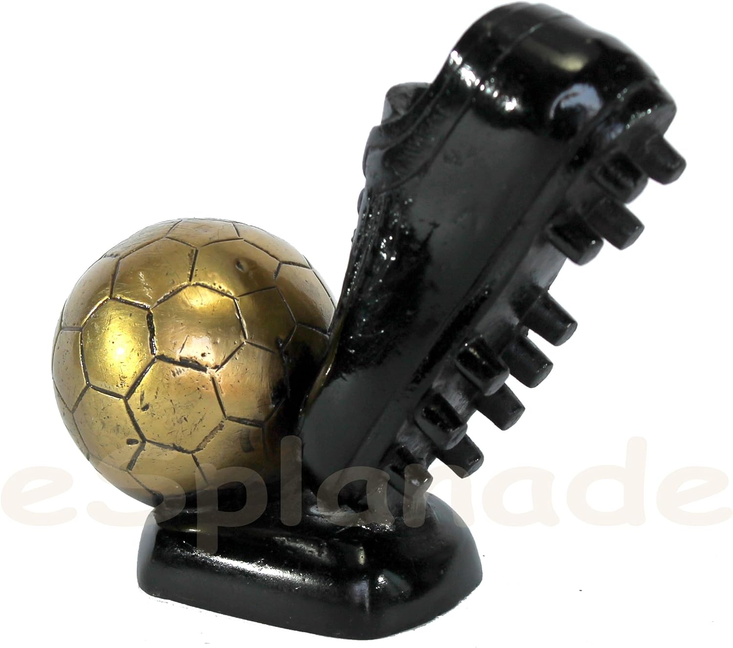 Brass Decorative Soccer Ball and Shoe Showpiece | Home Decor | Brass Sculpture | World Cup Golden Boot Trophy Look-alike | European Golden Shoe Look-alike
