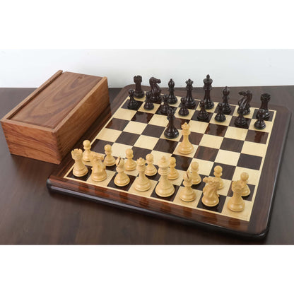 Royal Chess Mall Professional Staunton Chess Pieces Only Chess Set, Sheesham and Boxwood Wooden Chess Set, 4.1-in King, Tournament Chess Set, Weighted Chess Pieces (3.4 lbs)