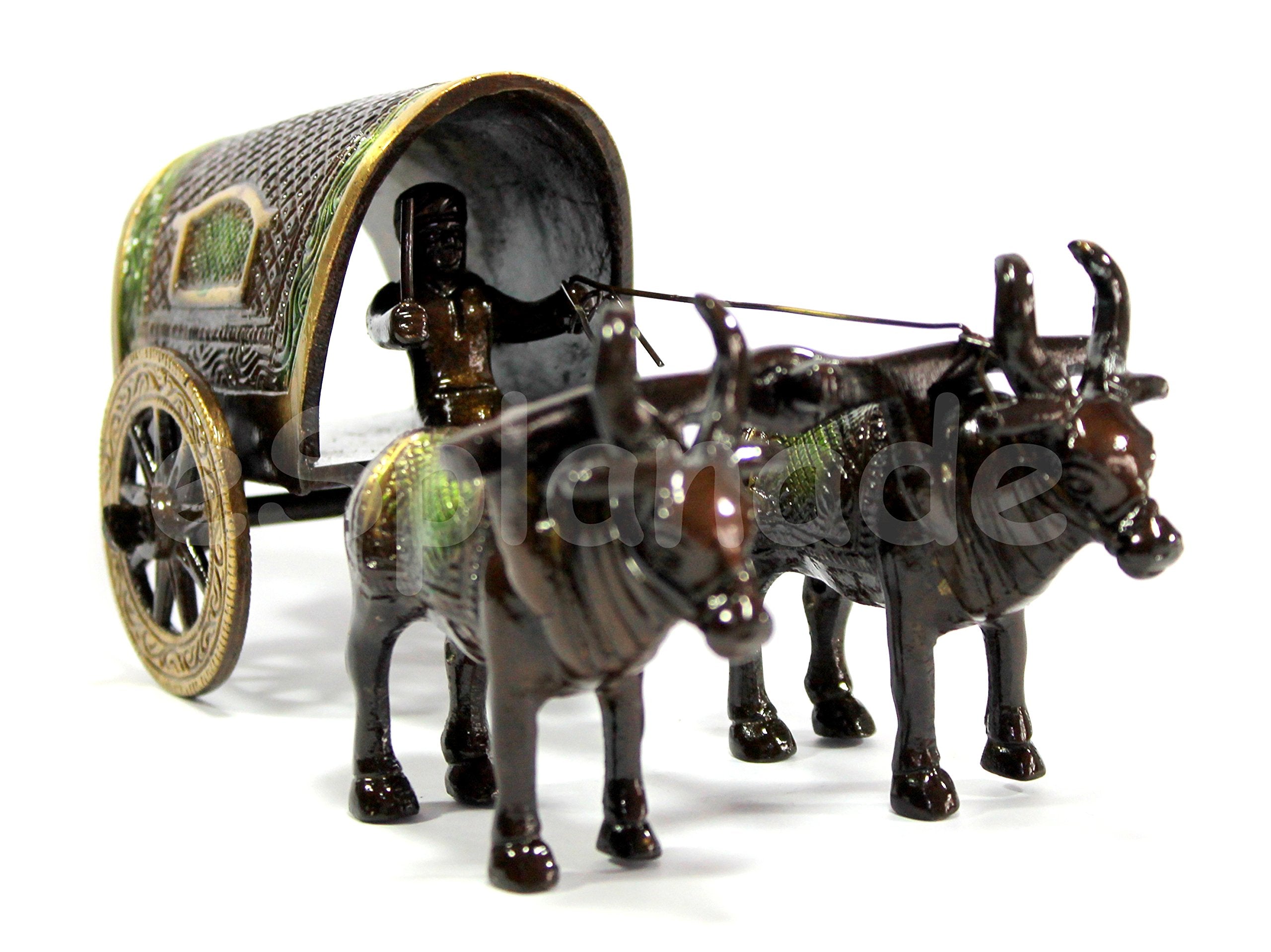 eSplanade Brass Vintage Bullock Cart Showpiece | Home Decor | Brass Decorative.