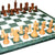 StonKraft Collectible Green Marble Chess Board Set + Brass Wooden Combo Pieces Pawns - Decorative Stone Chess - Home Decor