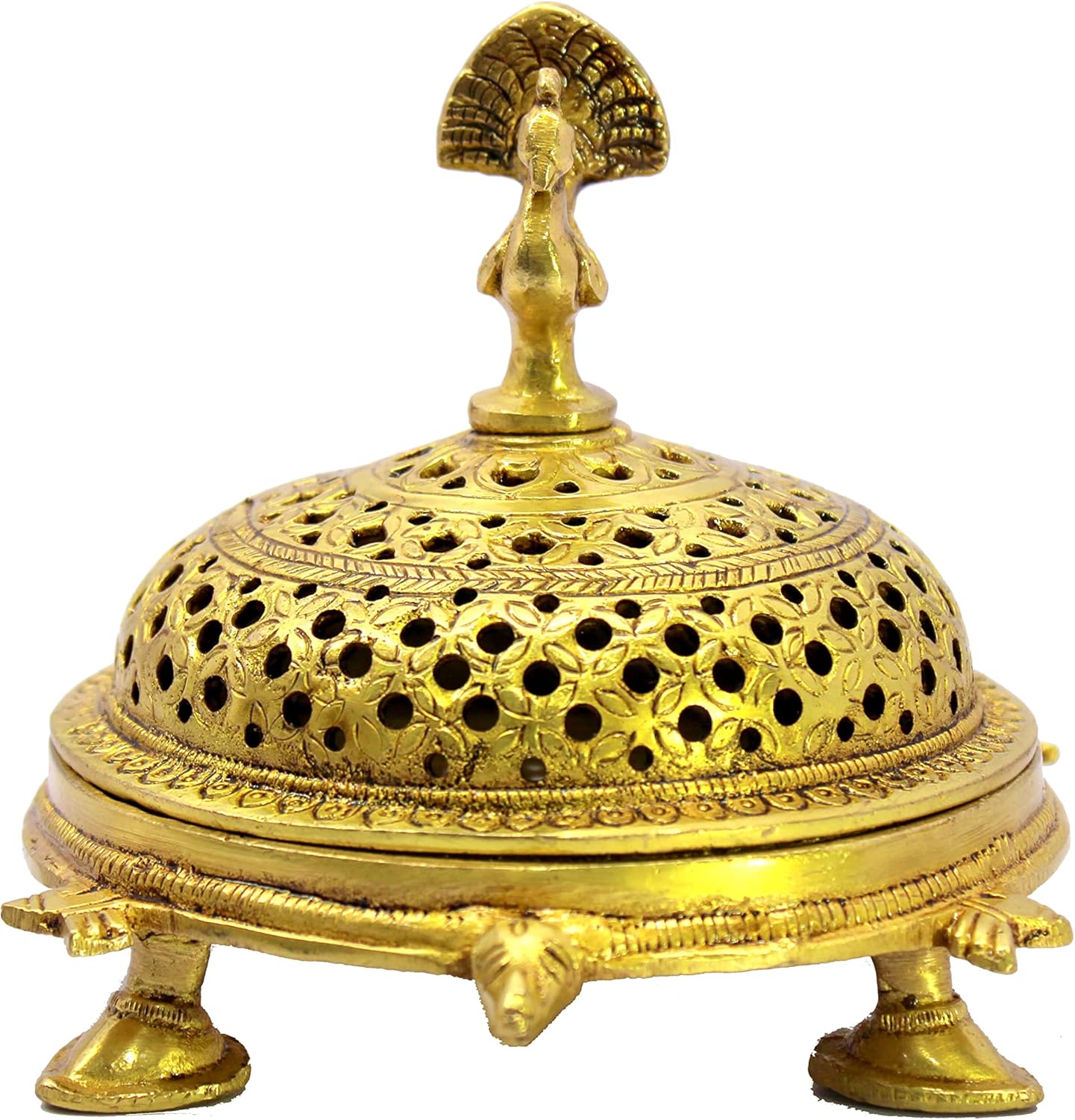 ESPLANADE Brass Dhoopdani Incense Holder - Home Decor | Golden - 6.5" Inches Length