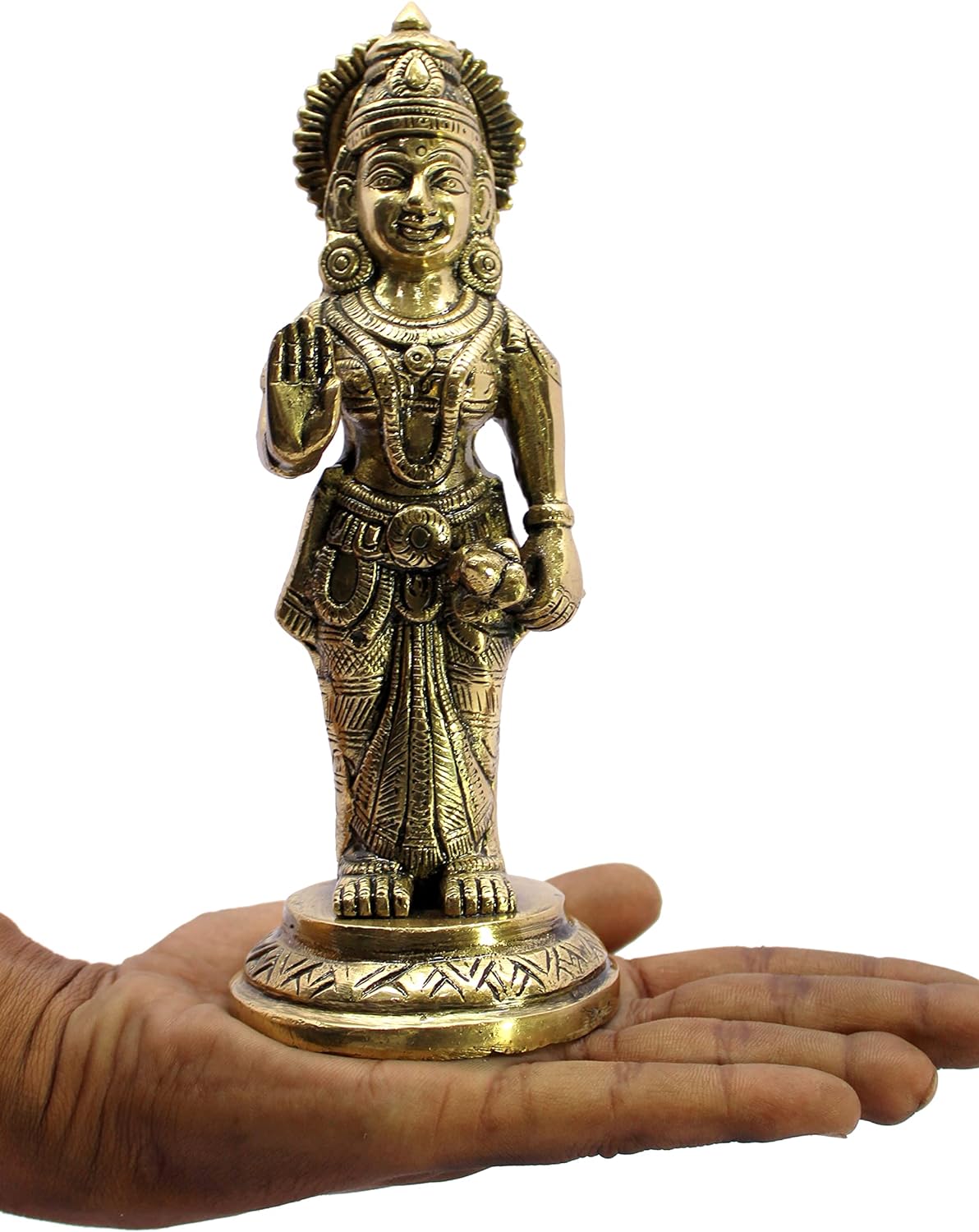 ESPLANADE Brass Shri Ram and Sita Maa Murti Idol Statue Sculpture | Decorative Items - Home Decor | Golden - 7.5" Inches