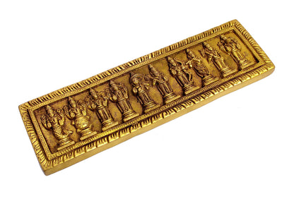 ESPLANADE - Brass Vishnu Dashavatar Dashavatara Dasavatharam Idol Sculpture Figurine Engraved Showpiece - Ten Incarnations Avtars of Lord Vishnu - Golden - 13" Inches