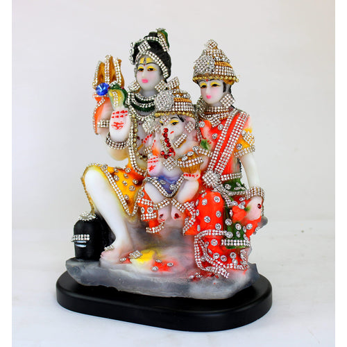eSplanade Brass Shiv Pariwar - Shiva Family - Shiv Parvati Shiva Bholenath Shankar Ganesha Nandi Murti Moorti Idol Statue Sculpture - 5.5