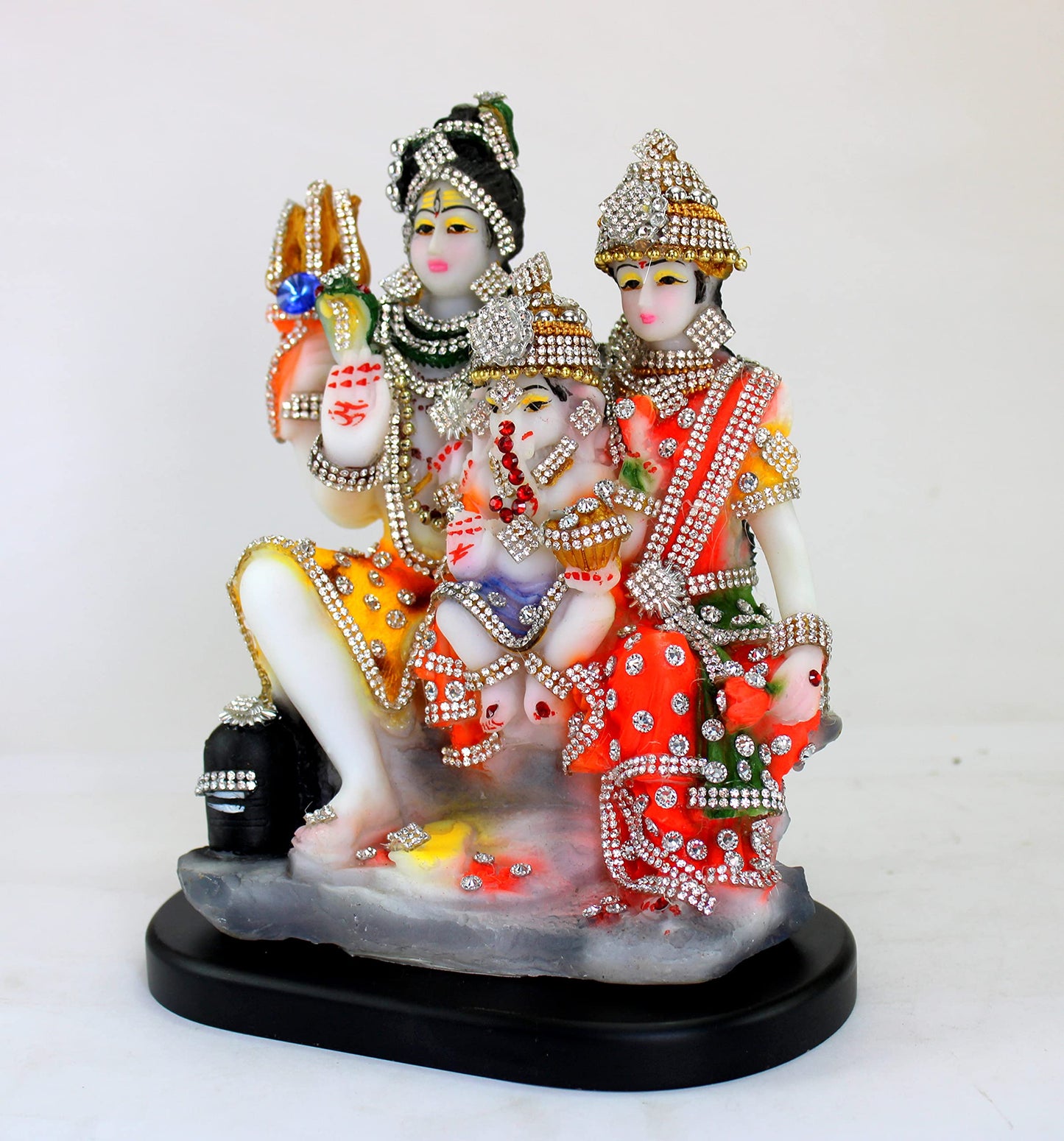 eSplanade Resin Shiv Parivar - 8 inches | Shiva Parvati, Shiva, Bholenath, Shankar Parvati with Ganesha Nandi Murti Idol, Statue or Moorti (Shiva Family) | Pooja Idols | Home Decor