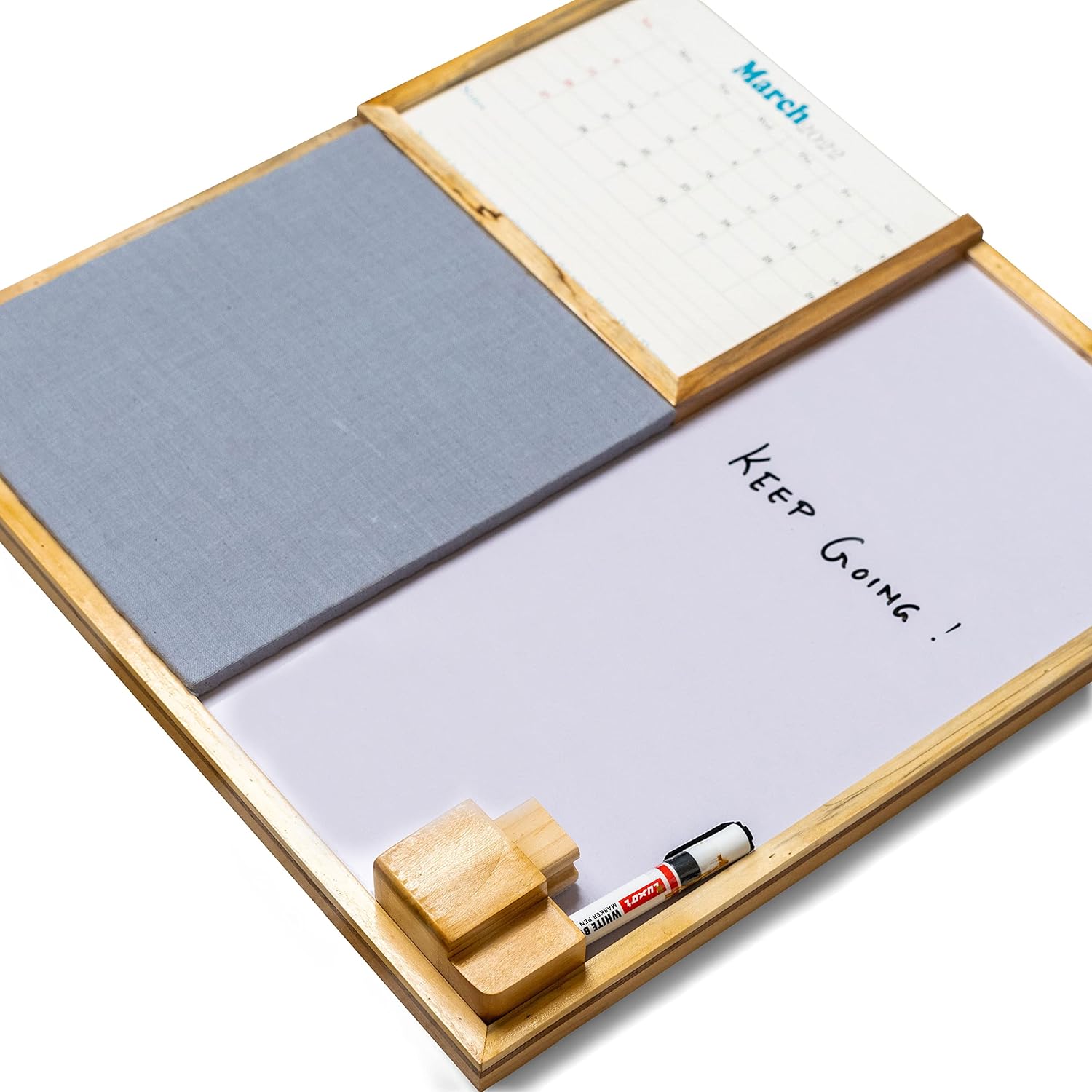 IVEI Combination Board with Planner, Pin Board & Whiteboard - Grey - Innovative Organizer for Kids and Adults to Do Boards – Best Gift for Home, Office, School- Grey, Wine