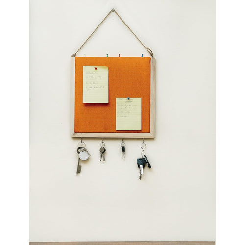 IVEI Smart pin Board and Key Holder Combination - Organizer Boards - Orange Bulletin Board