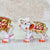 eSplanade Marble Elephant Family - Set of 2 - Sculpture Showpiece Figurines - Home Decor - White Multi - 5" Inches