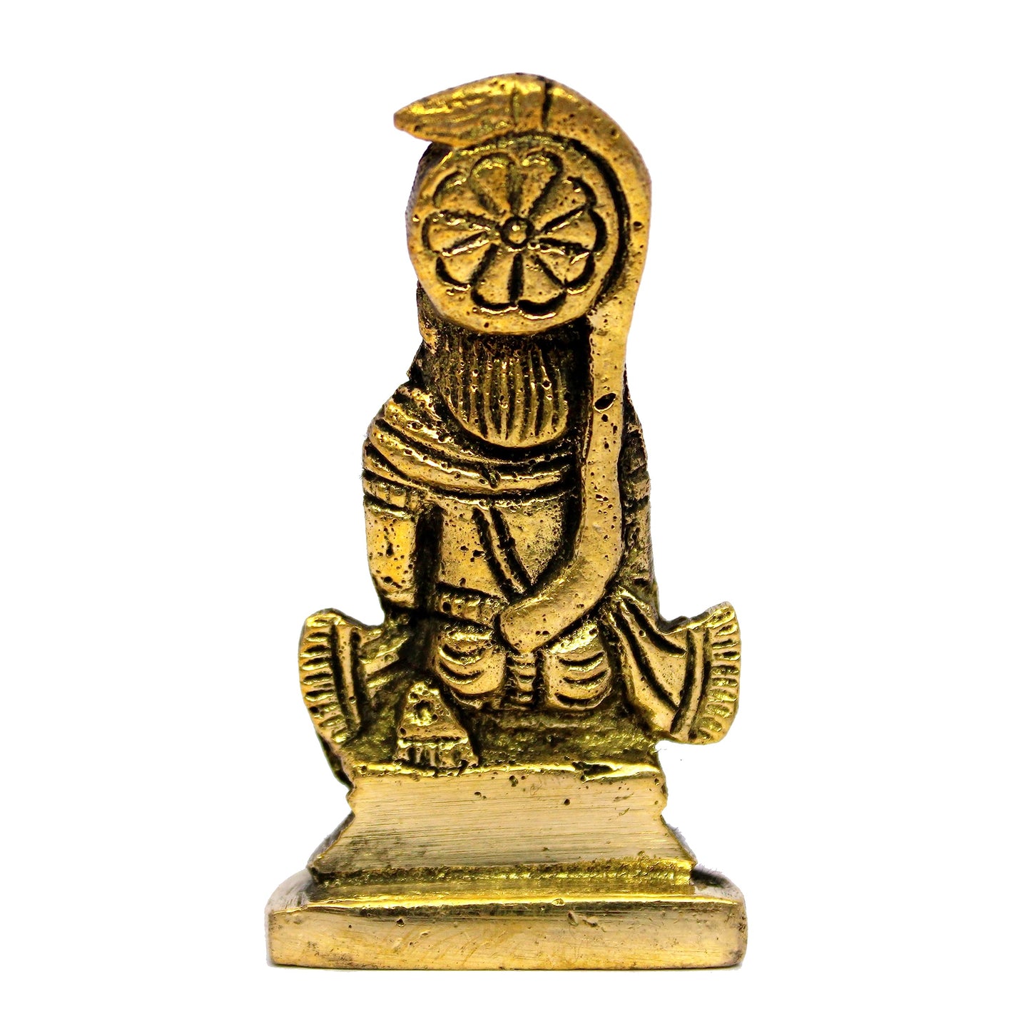 ESPLANADE Brass Hanuman Anjaneya Pavan Putra Bajrangbali Idol Murti Moorti Statue - Golden - 2.5" Inches