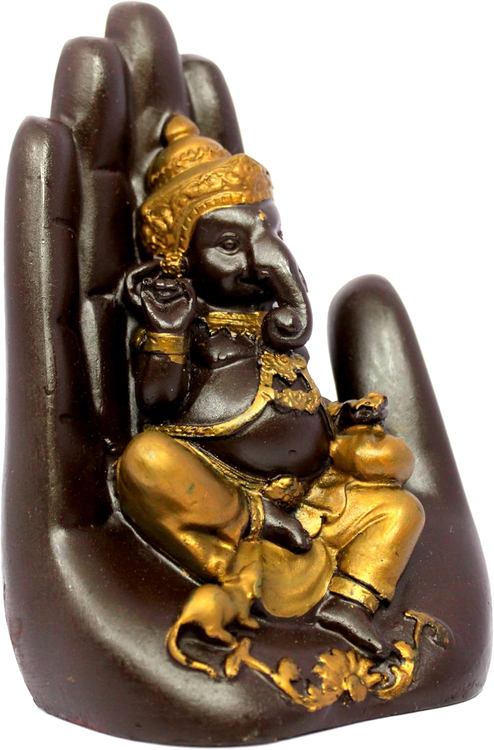 eSplanade Ganesha Showpiece for Home Decor | Resin Palm Ganesha Statue for Living Room, Office Table | Antique Idol & Figurine for Room Decor | Housewarming Gifts