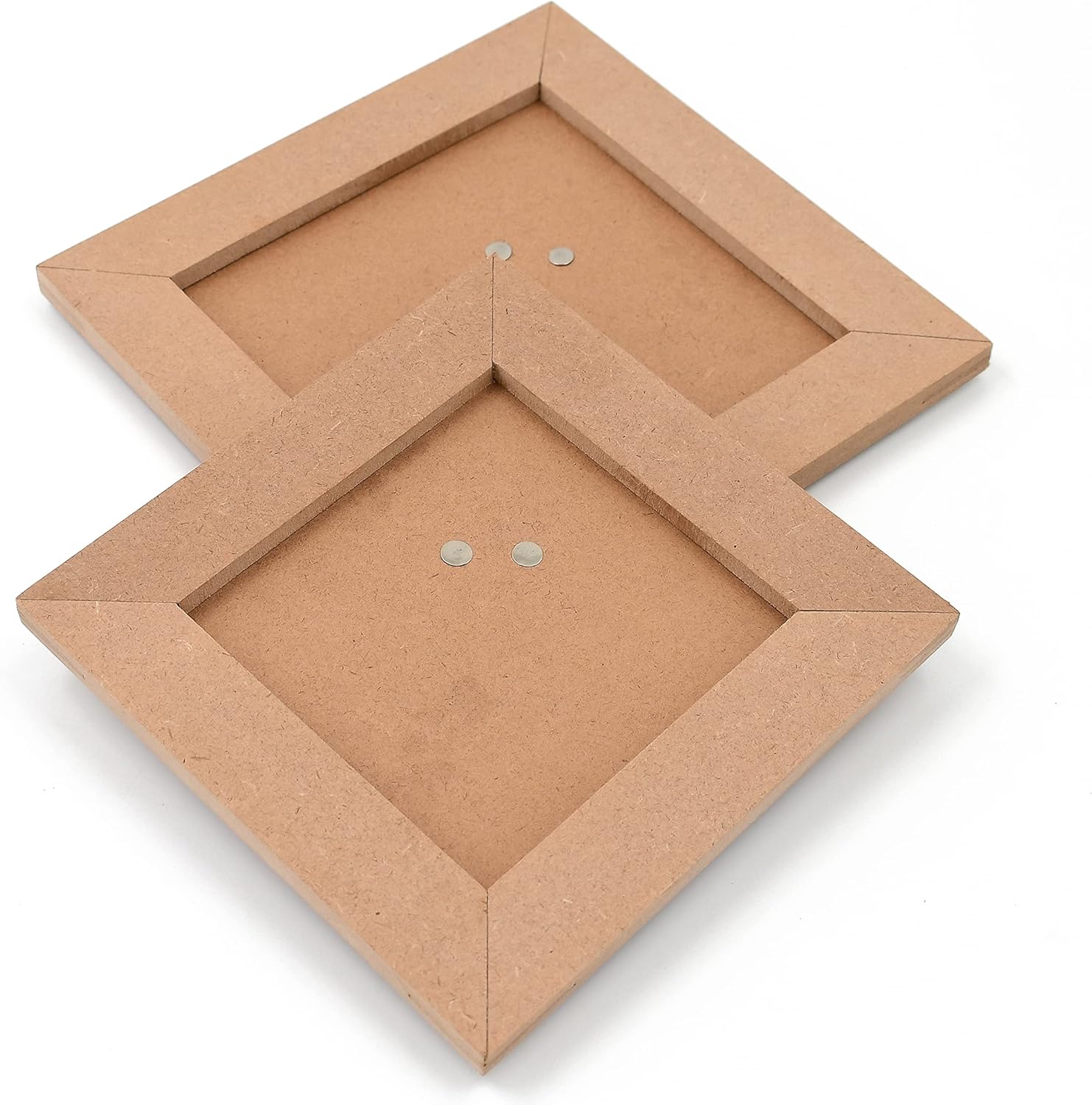 IVEI MDF Recycled Wood Plain Photo Frame - Set of 2 - DIY Activity Do-it-Yourself Decoupage - Brown - 8.5" Inches