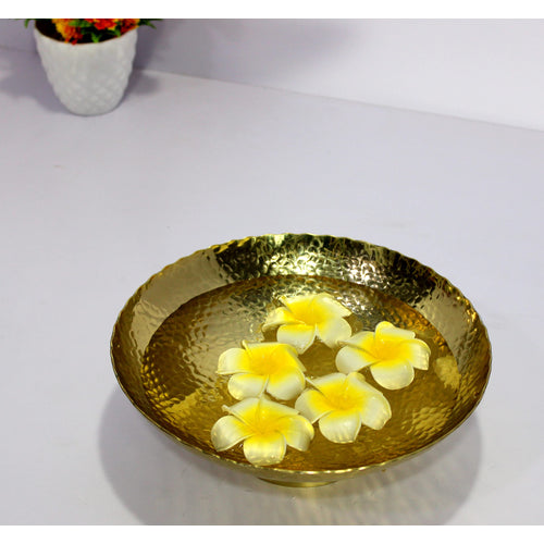 eSplanade - Ethnic Decorative Metal Urli Traditional Bowl - Fruits/Dry Fruits Bowl Showpiece for Dining/Drawing Room - Home Decor | 9.5