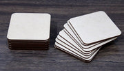 eSplanade DIY Thin MDF Coasters Wood Sheet Craft - MDF Plain Wooden Coasters Square Shaped Blank Cutouts for Painting; Decoupage; Resin Art Work & Decoration - Set of 20 (3.5" x 3.5" Inches)