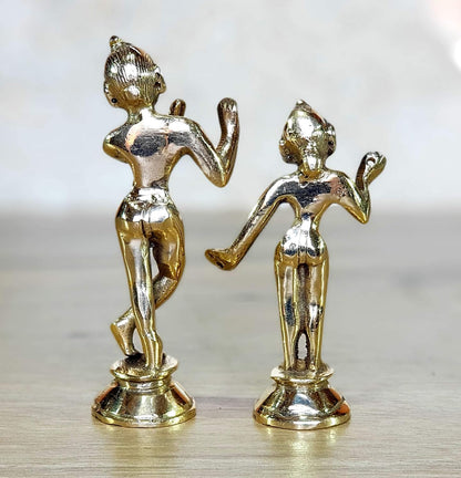 eSplanade - Brass - 4.25" - Pair of Brass Radha Kishan Krishna Murti Idol Statue Sculpture