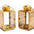 eSplanade Moroccan Lantern Metal Hanging Lamp with Glass Tealight Candle Holder - Set of 2-6" Inches - Golden (Golden)