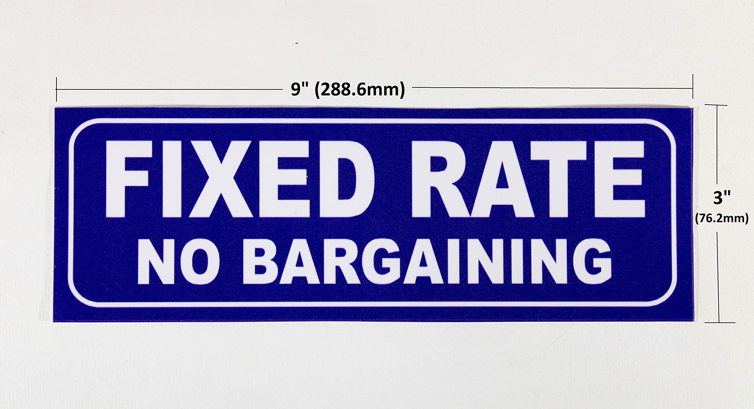 eSplanade Fixed Price No Bargaining Sign Sticker Decal - Easy to Mount Weather Resistant Long Lasting Ink Size (9" x 3")