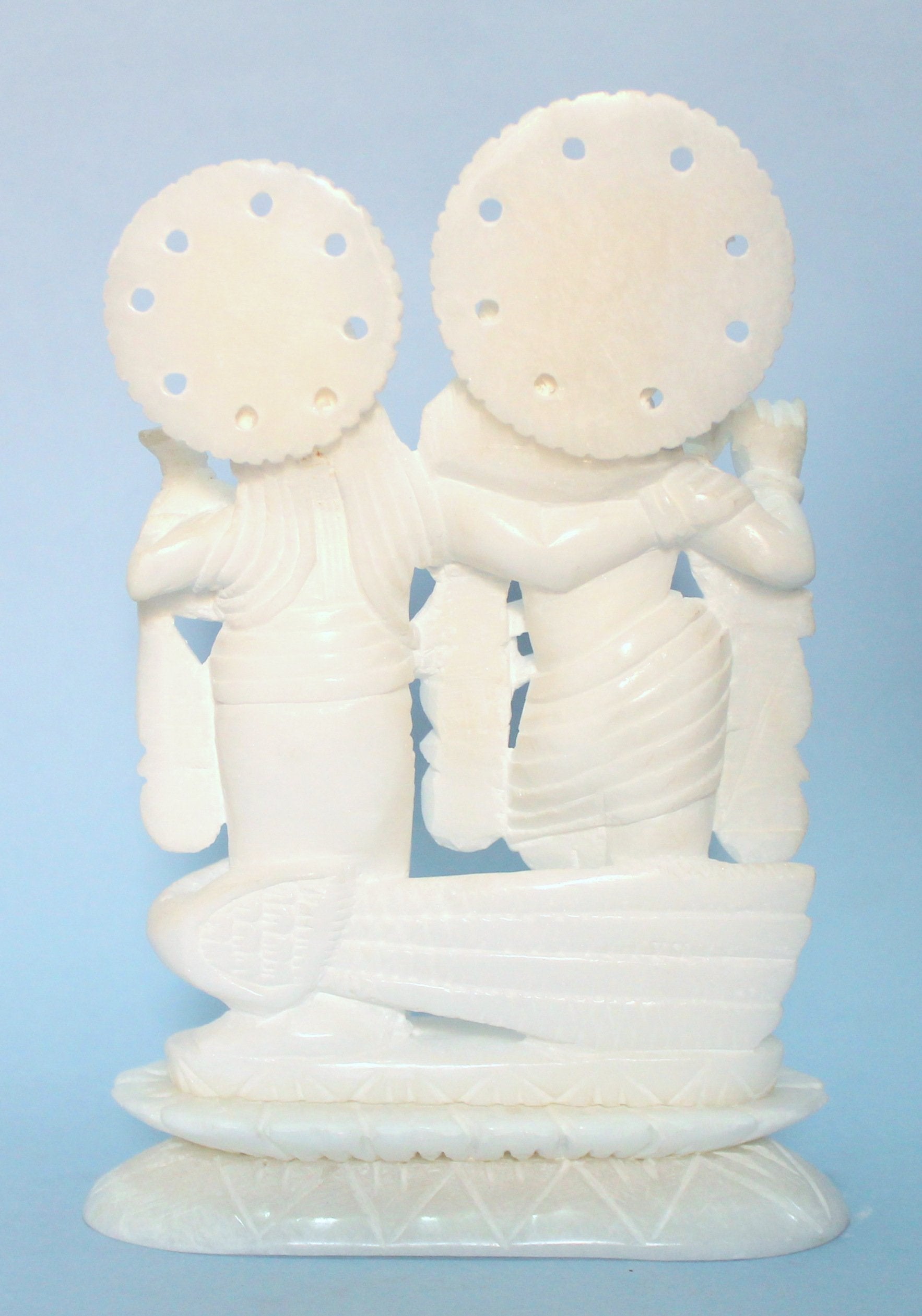 StonKraft - Radha Krishna Pair Murti Idol Statue Sculpture - Brass- Antique