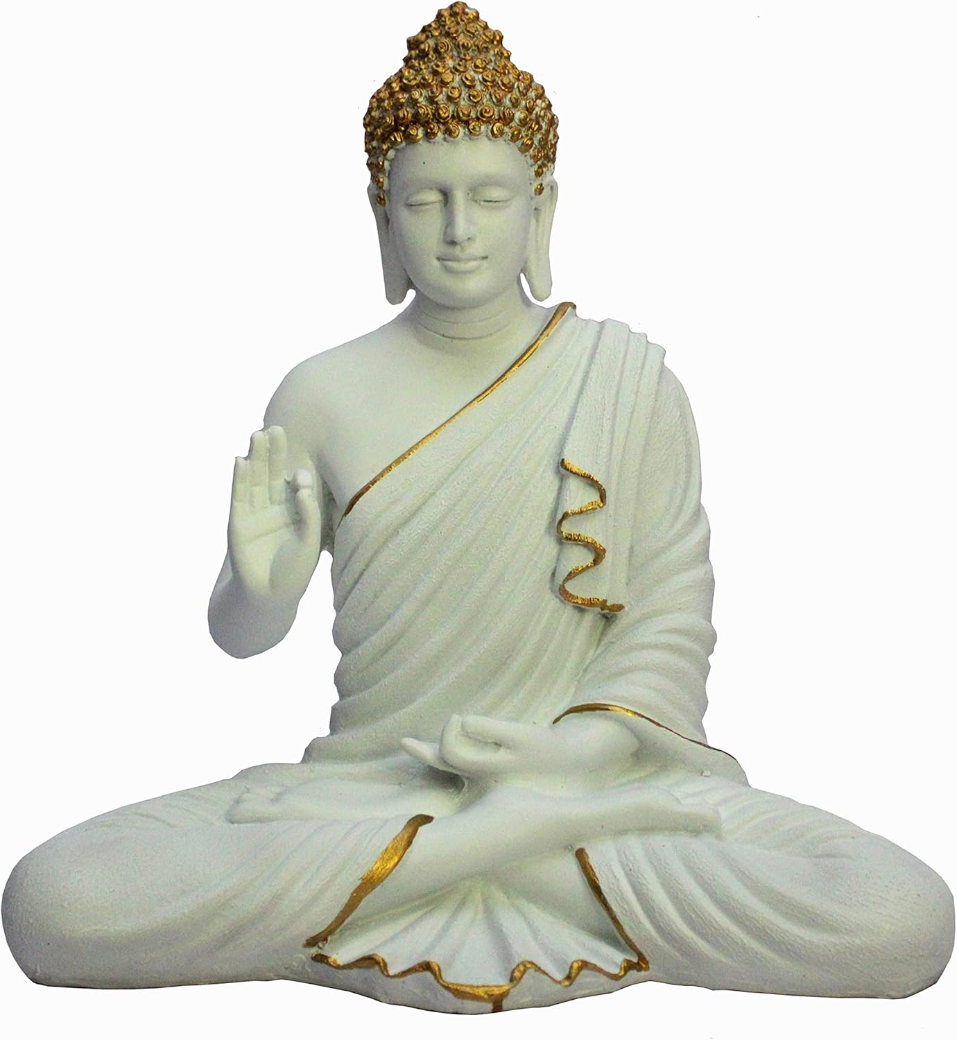 eSplanade Resin Meditating Buddha Showpiece | Home Decor | Idol Statue Figurine Murti | Tibetan Buddhist Statue - 14" Inches Height - Big Size