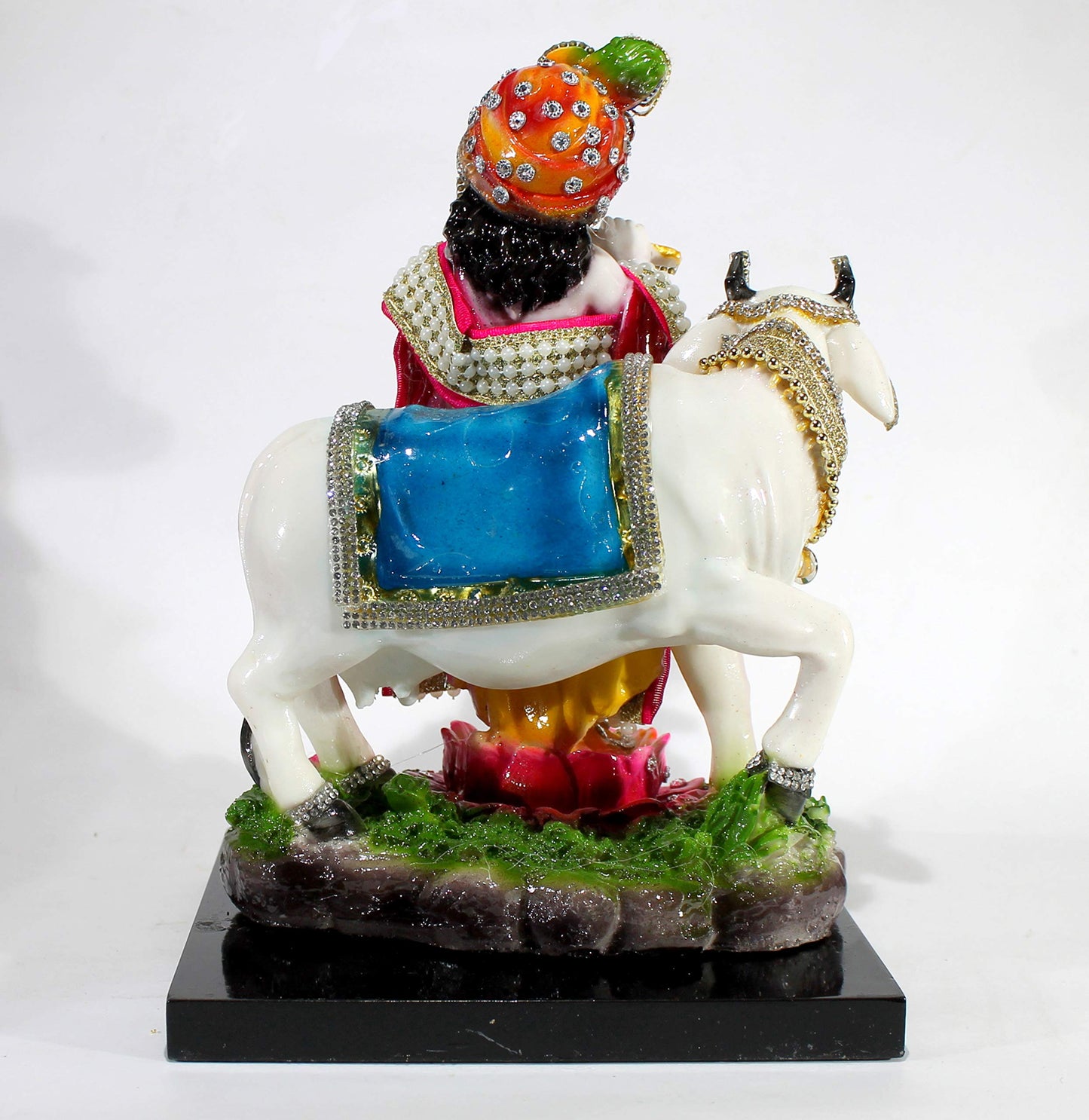 eSplanade Resin Lord Krishna with Cow Murti Idol Statue Sculpture (10")