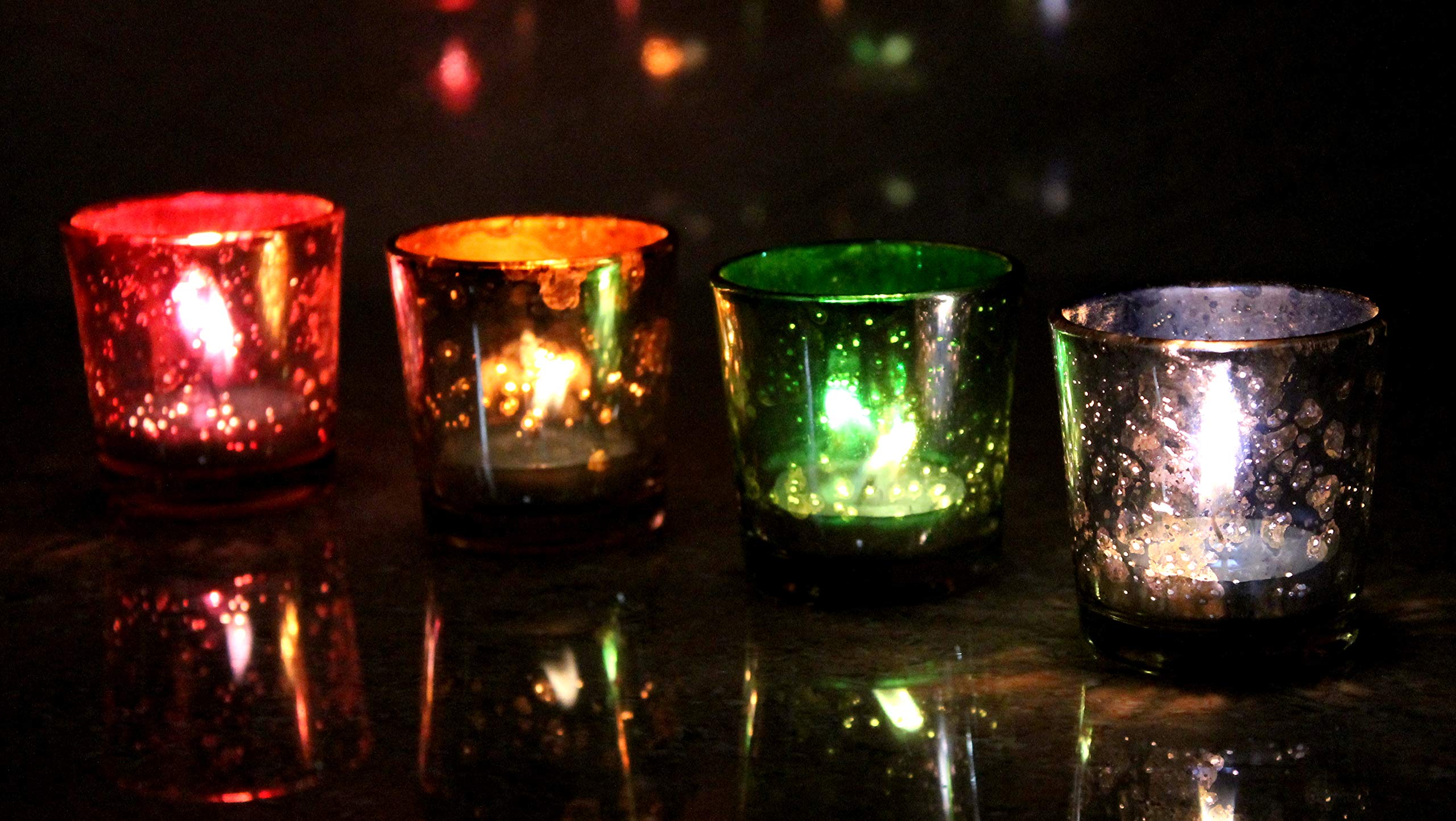 eSplanade Tealight Holders, Tea Light Holder Votive Candles Holders (Glass Tealight Set of 4)