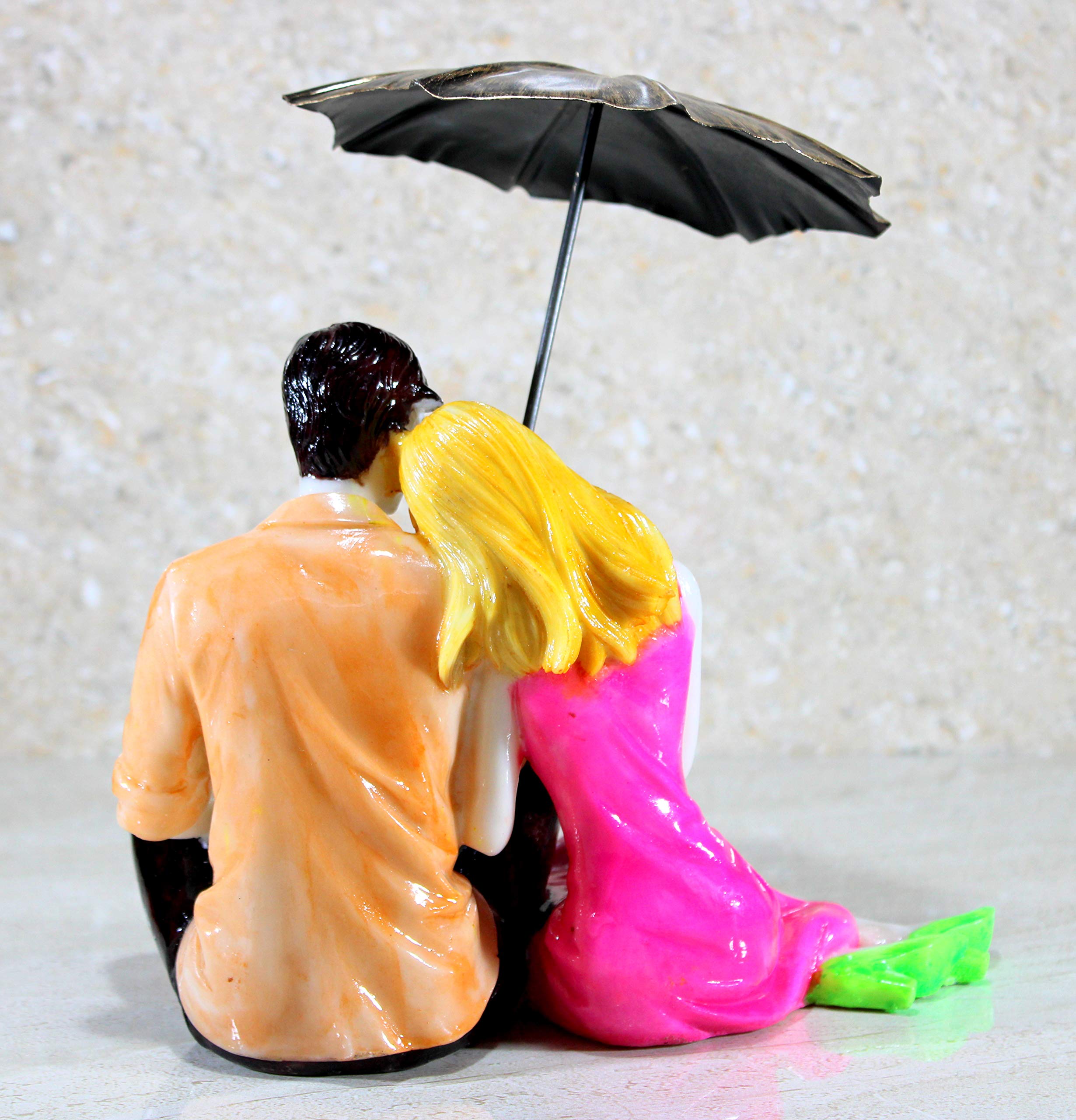 eSplanade Love Couple with Umbrella Showpiece Murti Idol Statue Sculpture (7")