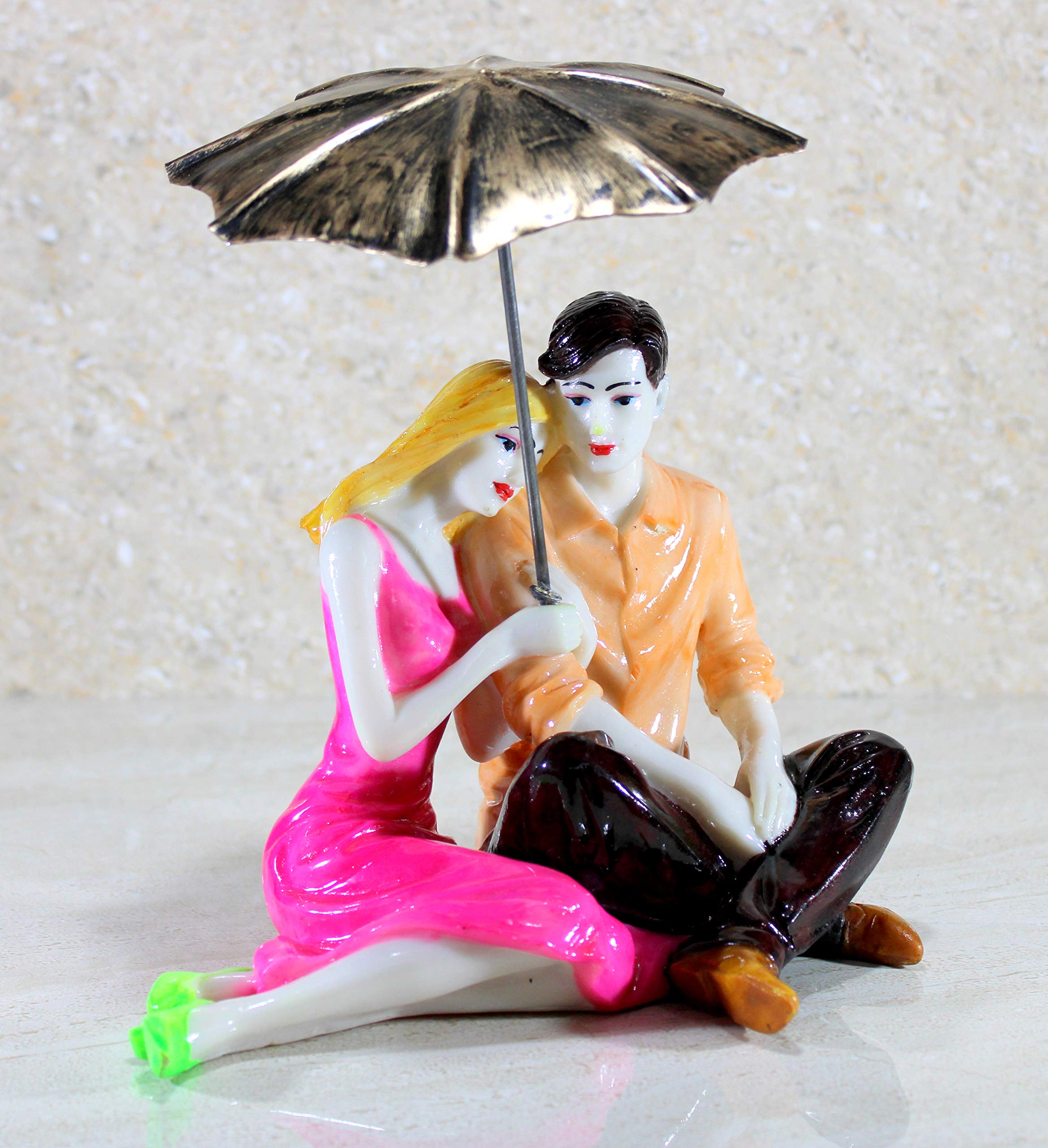 eSplanade Love Couple with Umbrella Showpiece Murti Idol Statue Sculpture (7")
