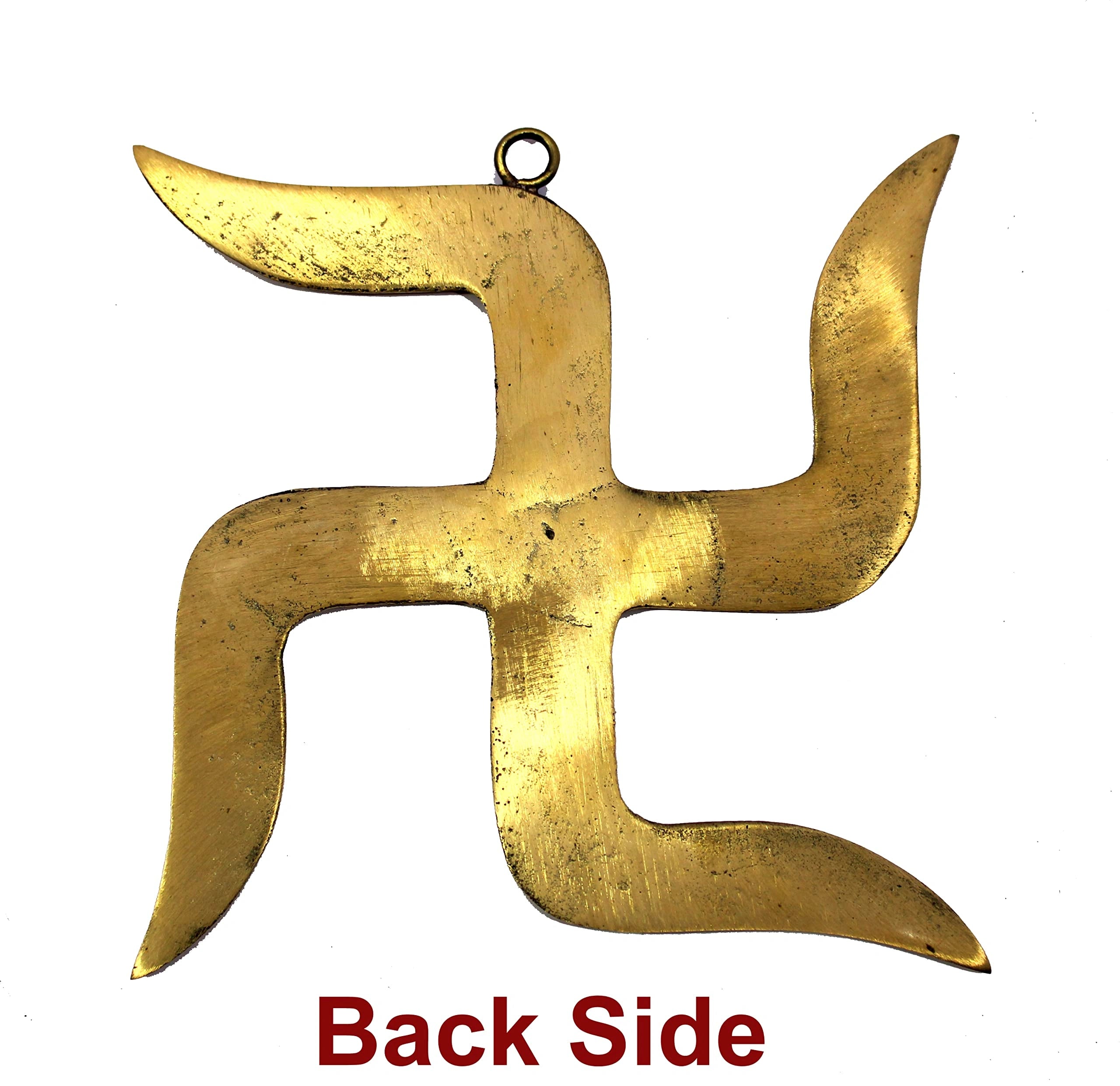 eSplanade Brass Swastik Sathiya Wall Hanging Yantra - 5.5" inches | Vastu | Fengshui | Goodluck, Auspicious, Religious symbols | Pooja Idols | Home Decor