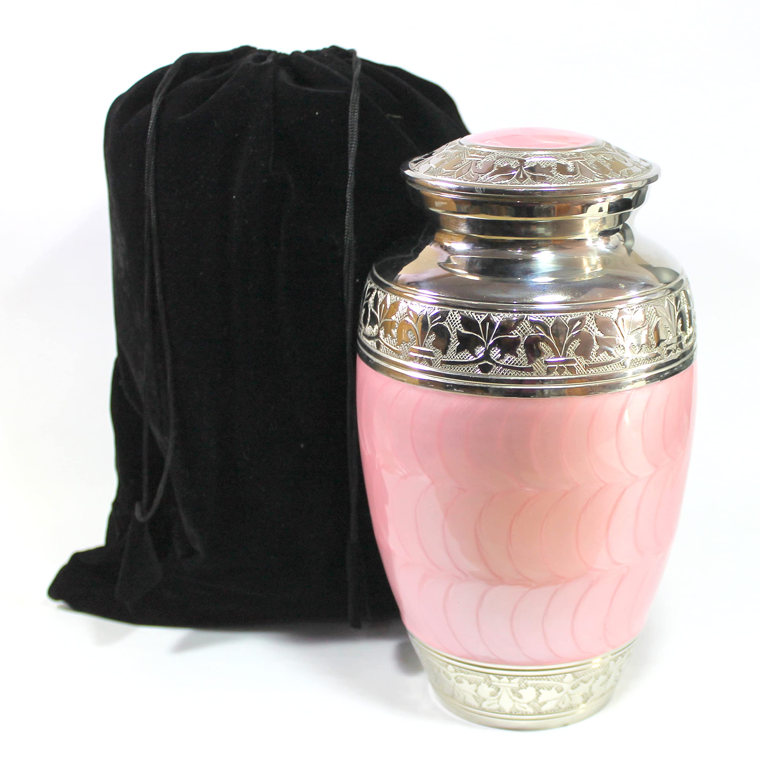 eSplanade Brass Cremation Urn Memorial Jar Pot Container | Full Size Urn for Funeral Ashes Burial | Meenakari Design Metal Urns | Blue - 10" Inches