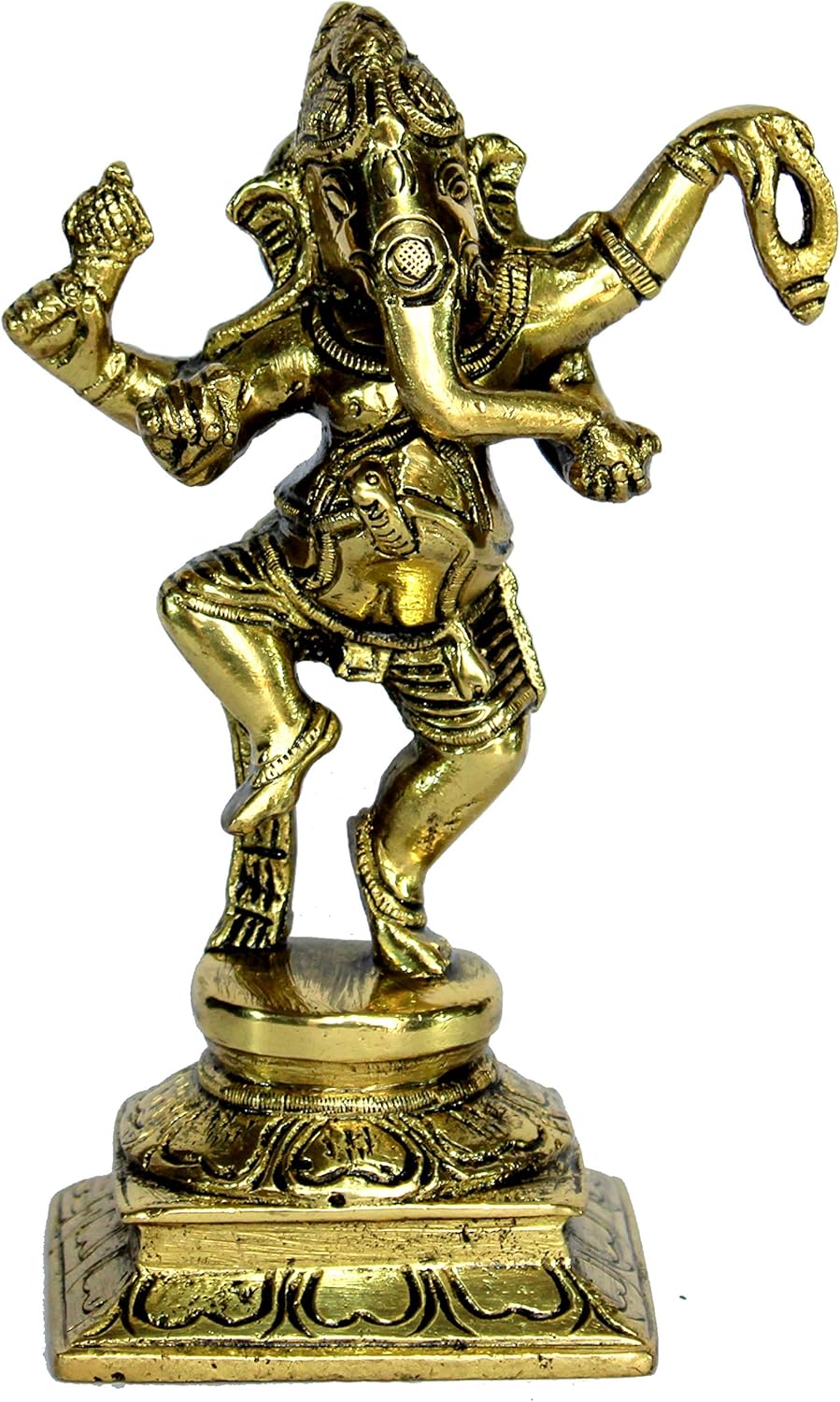 eSplanade 6" Dancing Ganesha Brass Showpiece | Home Decor | Ganesh Ganesha Ganpati Ganapati Murti Idol (Dancing Ganesha)