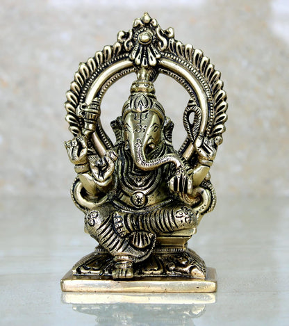 eSplanade Brass Ganesh Ganesha Ganpati Vinayak Showpiece | Murti Idol Statue Sculpture - 5.75" Inches