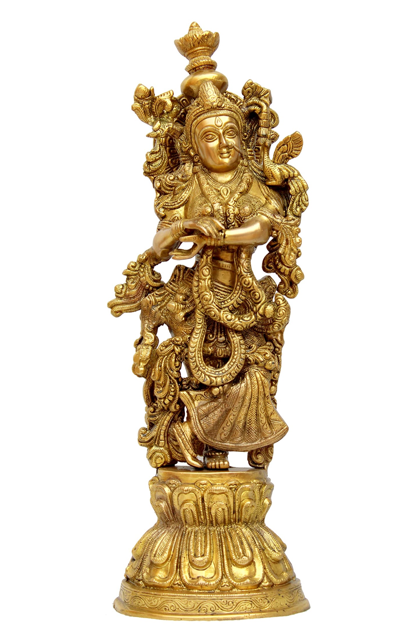 eSplanade - Brass Radha Krishna - Big Size - Brass Radha Idol Statue Sculpture (21") (Krishna Antique)