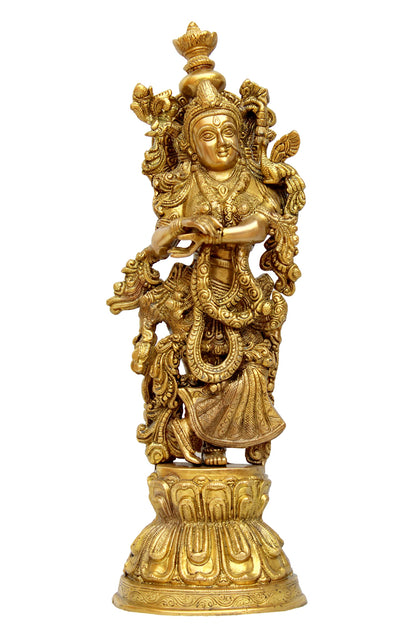 eSplanade - Brass Radha Krishna - Big Size - Brass Radha Idol Statue Sculpture (21") (Krishna Antique)