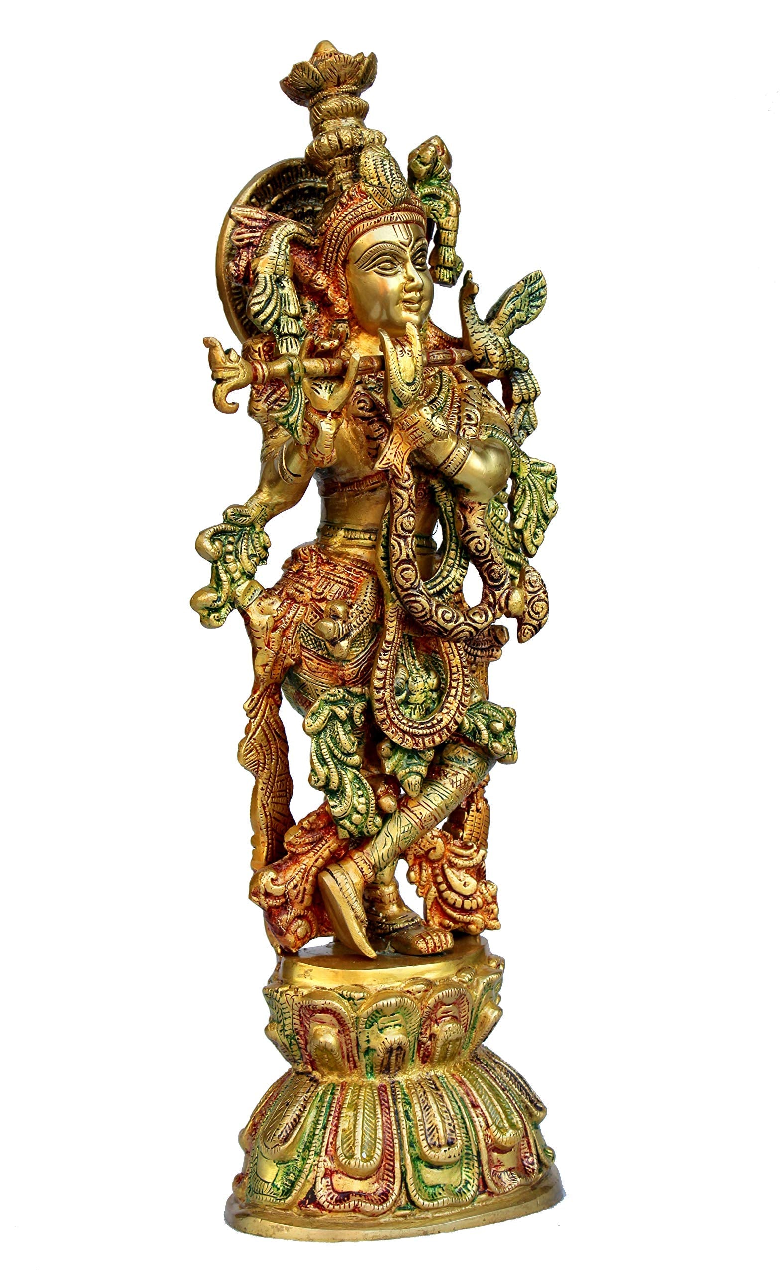 eSplanade Brass Radha Krishna Kishan Murti Idol Statue Sculpture | Pooja Idols | Home Decor (18 Inch)