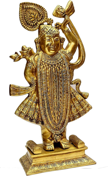 eSplanade Brass Shrinath Srinath Ji Banke Bihari Murti Idol Statue - 17" Inches