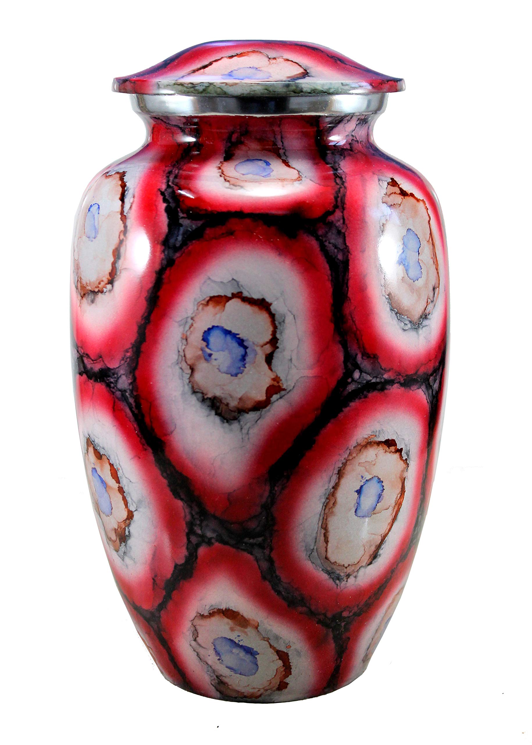 eSplanade Cremation Urn Memorial Human Ashes Container Jar Pot | Burial Funeral Urns |Red-10 Inches