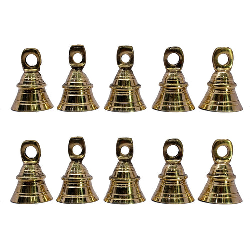 eSplanade Brass Pooja Mandir and Decorative Bells | Pack of 10 | 2