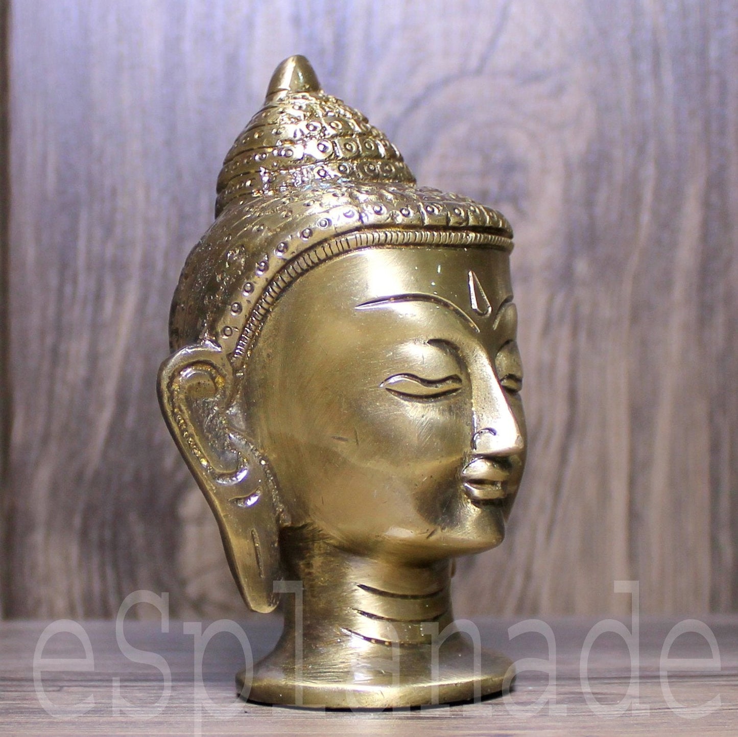 eSplanade Brass Buddha Face Wall Hanging Idol Statue Figurine Murti Showpiece | Buddha Head | Home Decor | Tibetan Buddhist Statue