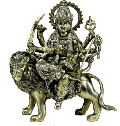 eSplanade Brass Maa Durga/MATA Rani Idol, Statue, moorti, murti for Home Mandir and Home Decor (8.5 Inches)