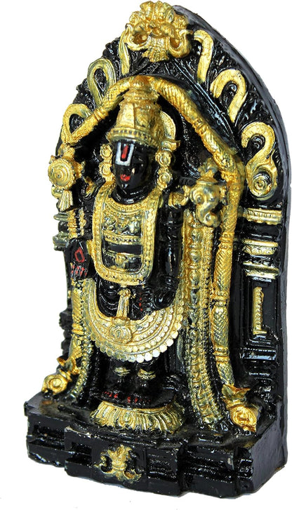 eSplanade Resin Balaji Venkatesh Tirupati Statue Murti Idol - 6 inches | Pooja Idols | Tirupathi Balaji | Home Decor