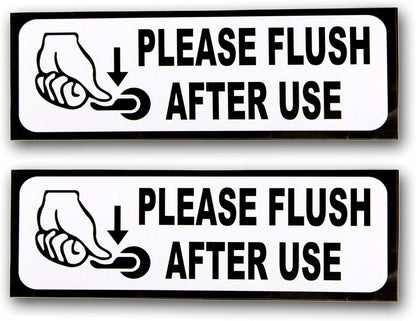 eSplanade Flush After USE Sign Sticker Decal - Easy to Mount Weather Resistant Long Lasting Ink Size (9" x 3")