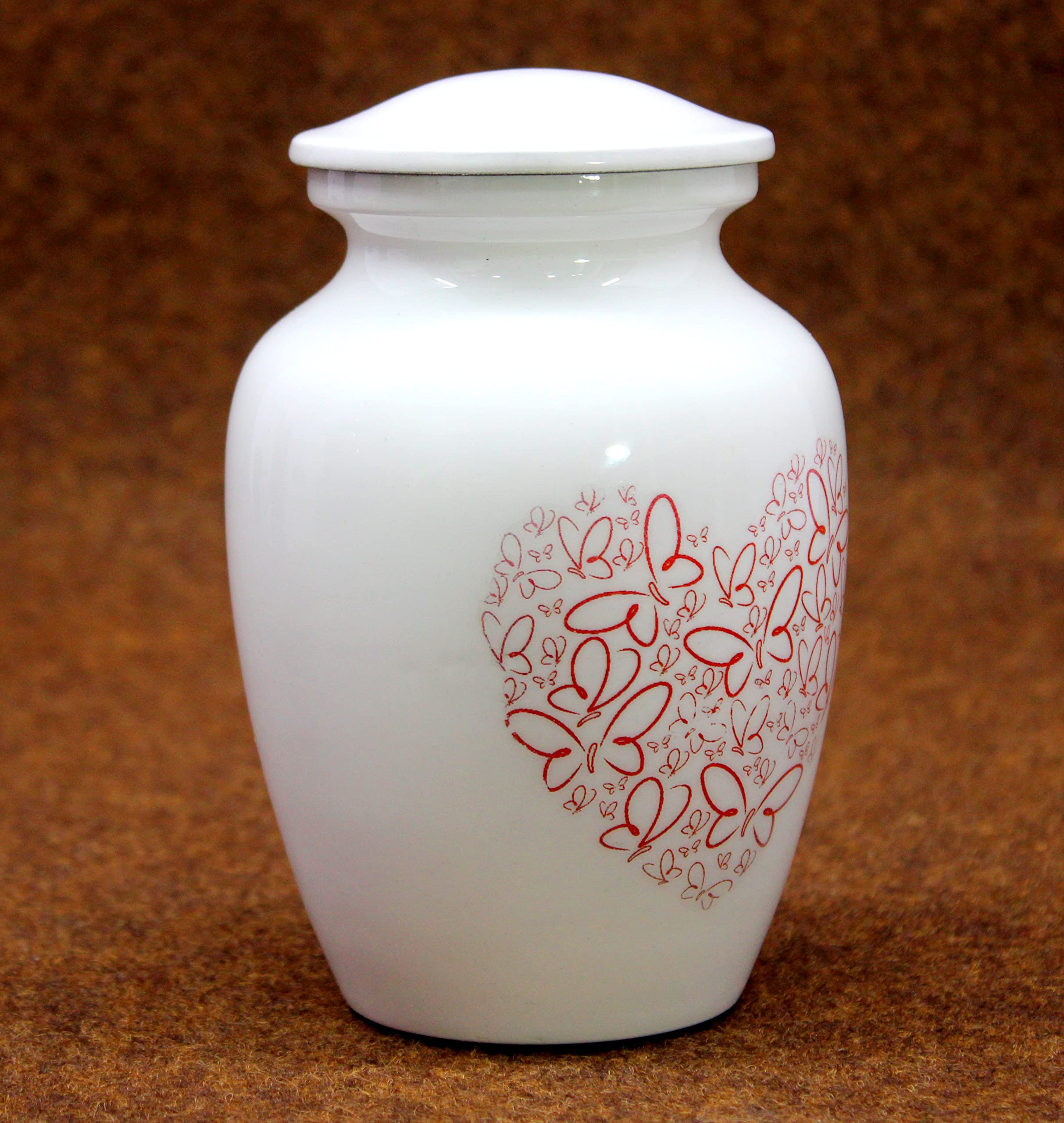 eSplanade Brass Cremation Urn Memorial Jar Pot Container | Medium Size Urn for Funeral Ashes Burial | Engraved Metal Urn | Multicolor- 6" Inches