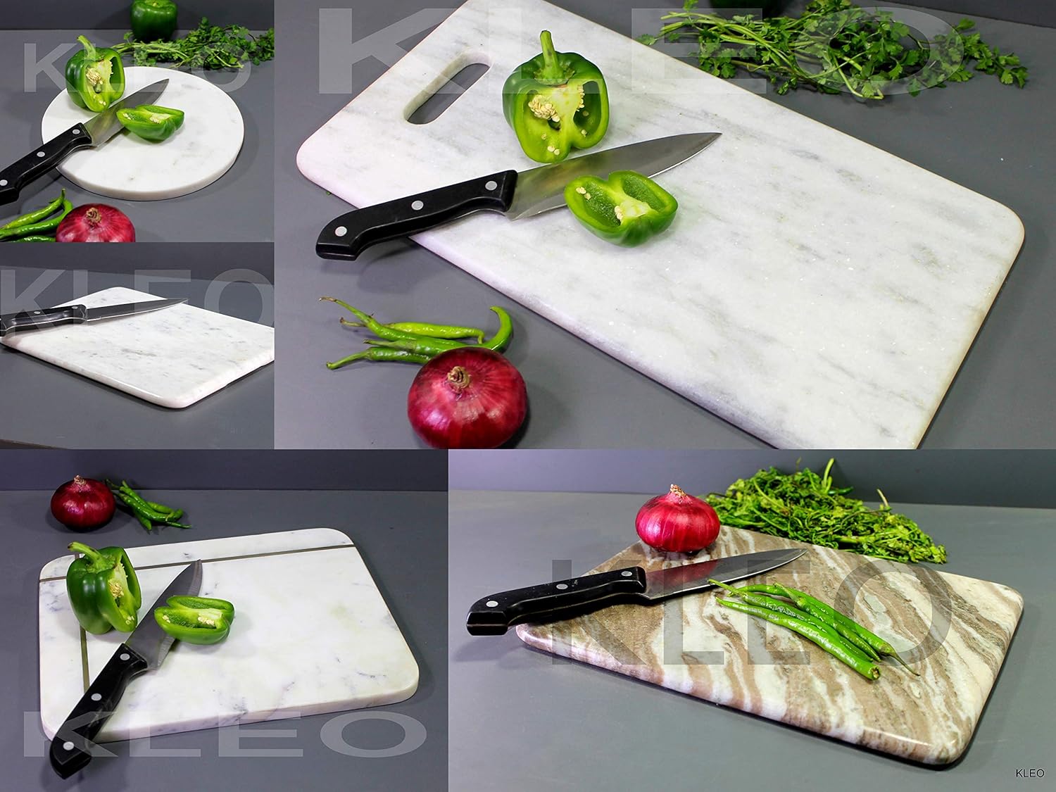 KLEO Marble Chopping Board Cutting Board Cheese Board Cheese Platter Kitchen Appliance Wine Serve-ware Birthday Anniversary Corporate Gift (9" Round)